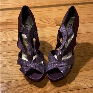 Size 6 Fioni Night Purple Sparkle Heel